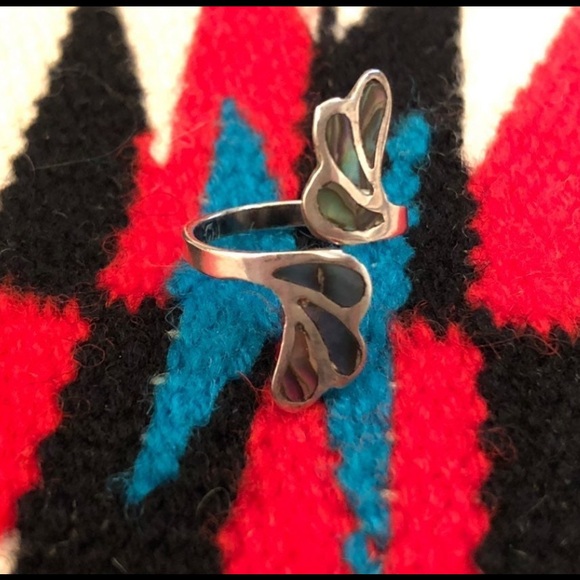 Jewelry - Vintage Sterling Silver Genuine Abalone Ring Size 6 1/2